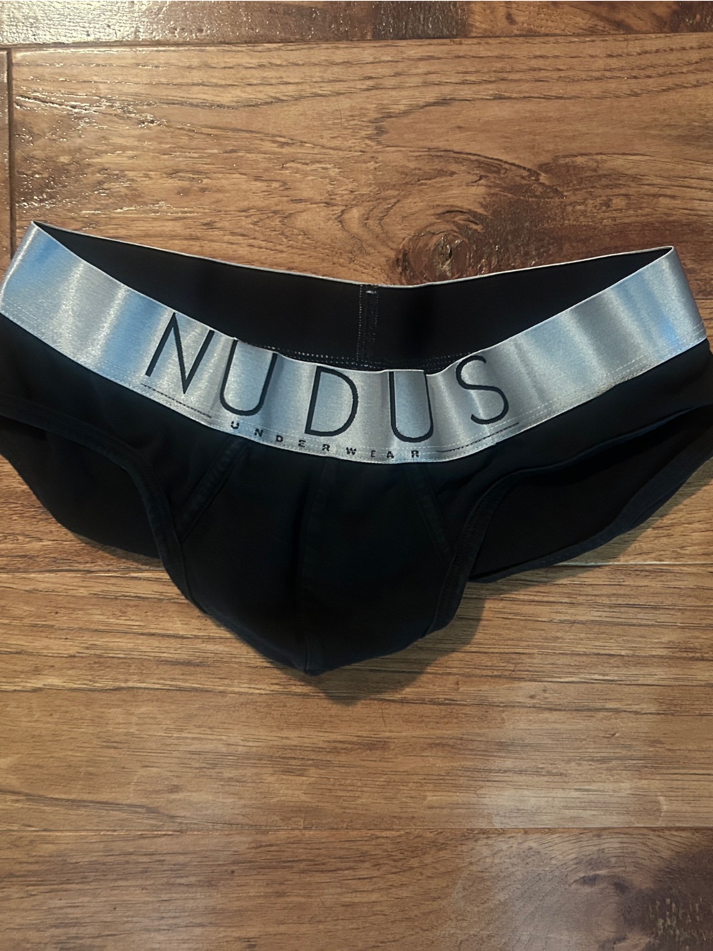 Men’s Black Briefs with Metallic Silver Waistband NWOT